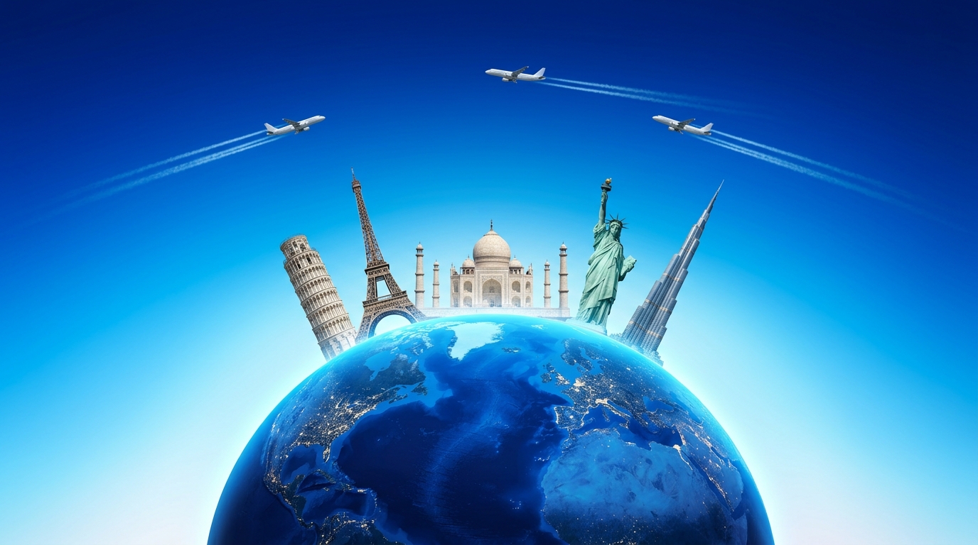 Global Vista Earth & World Landmarks Panorama
